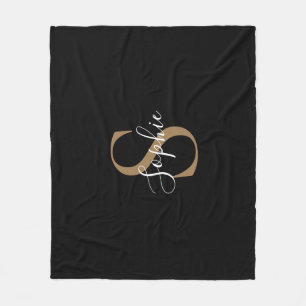 Personalised Monogram Script Elegant Customised Fleece Blanket