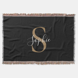 Personalised Monogram Script Elegant Customised Throw Blanket