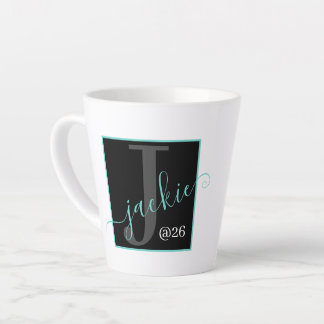 Personalised Monogram Script Name Latte Mug 