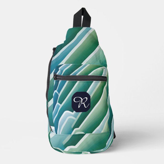 Personalised Monogram Sling Bag – Modern Abstract  (Front)
