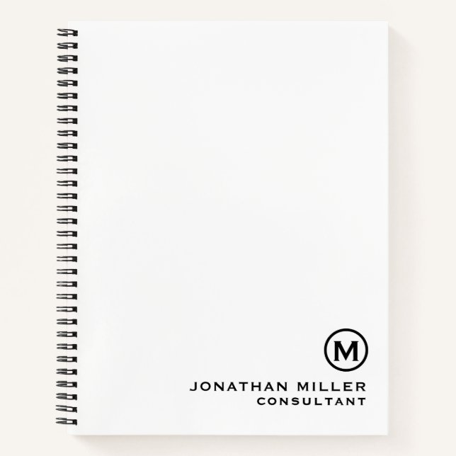 Personalised Monogram Spiral Notebook (Front)