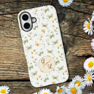 Personalised Monogram Spring Butterfly iPhone 16 Plus Case