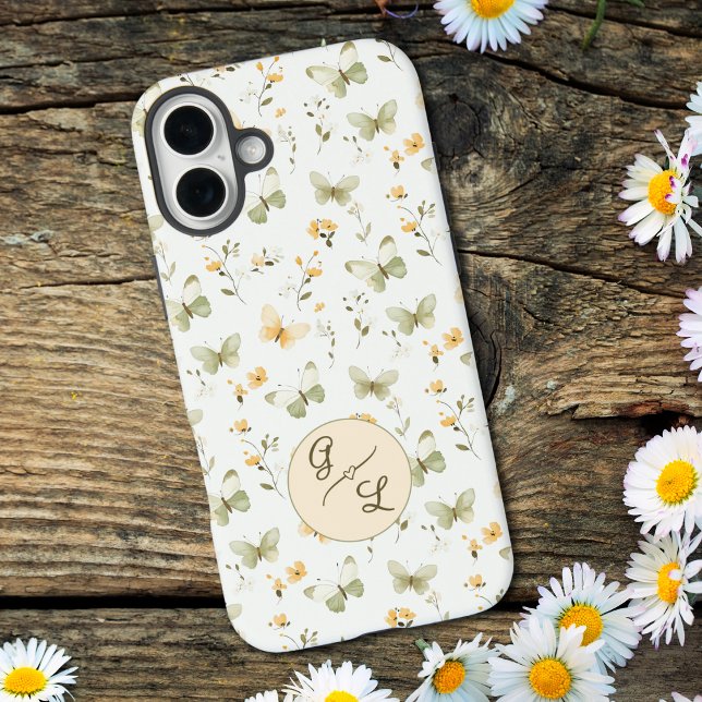Personalised Monogram Spring Butterfly Case-Mate iPhone Case (Creator Uploaded)