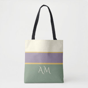 Personalised Monogram Striped Premium Tote Bag 