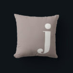 Personalised Monogram Stylish Earthy Initial Taupe Cushion<br><div class="desc">Minimalist Monogrammed Initial in Taupe Brown Throw Pillow - Please message me if you need help with letter placement.</div>