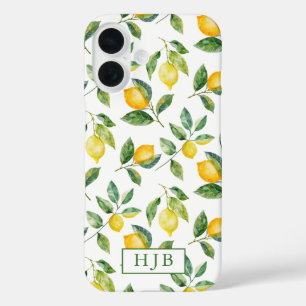 Personalised Monogram Summer Lemons iPhone 16 Case