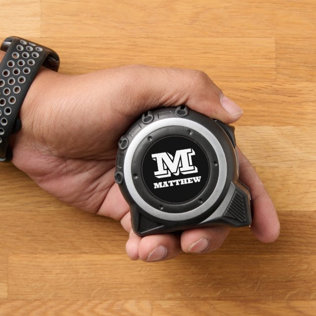 Personalised monogram tape measure gift for guys 1 (Home)