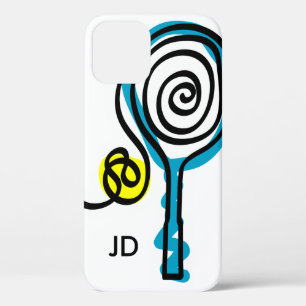 Personalised monogram tennis racket iPhone 12 case