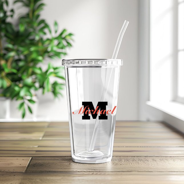Personalised monogram text  acrylic tumbler (Creator Uploaded)