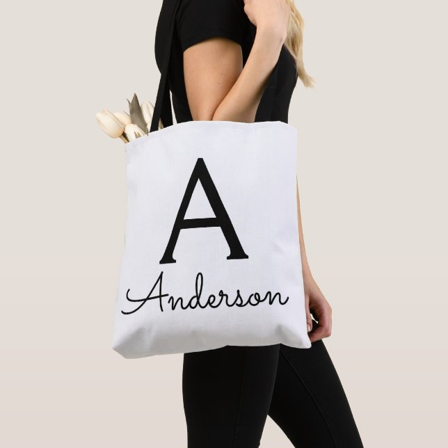 Personalised Monogram  Tote Bag (Close Up)
