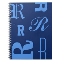 Personalised Monogram, Typography Initials, Blue