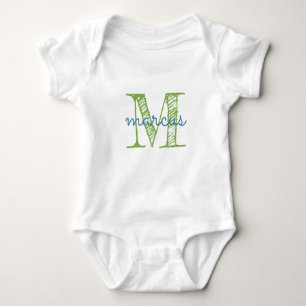 Personalised Monogram Typography Name Baby Bodysuit