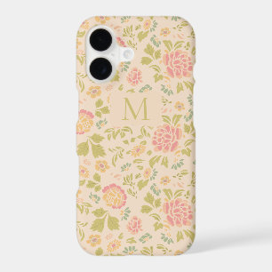 Personalised Monogram Vintage Floral Sage & Pink