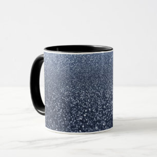 Personalised monogram vintage glitter shine blue s mug