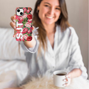 Personalised Monogram Vintage Rose Phone Case