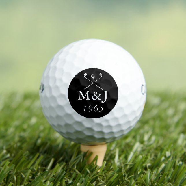 Personalised Monogram Wedding Anniversary Date Golf Balls (Insitu Tee)