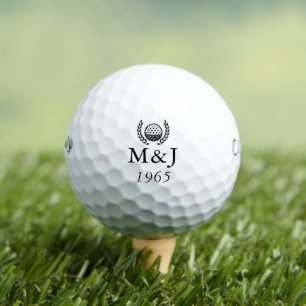 Personalised Monogram Wedding Anniversary Date Golf Balls
