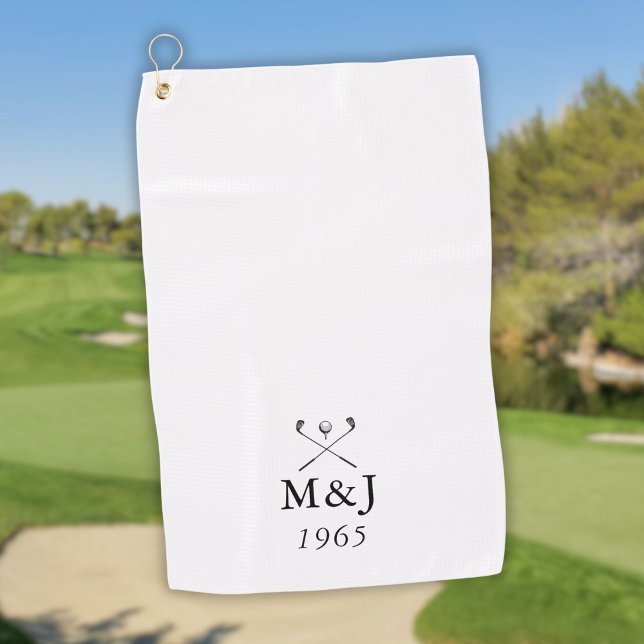Personalised Monogram Wedding Anniversary Date Golf Towel (Personalized Monogram Wedding Anniversary Date Golf Towel)