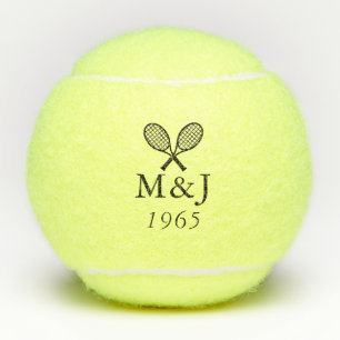 Personalised Monogram Wedding Anniversary Date Tennis Balls