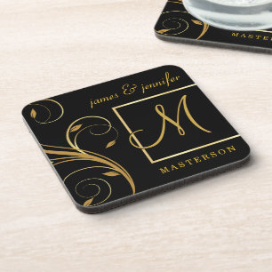 Personalised Monogram Wedding Gift Coaster Set
