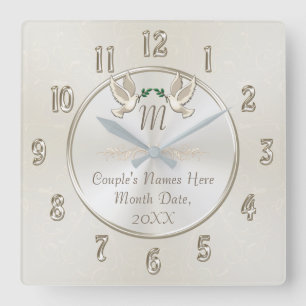 Personalised Monogram Wedding Gifts Clock