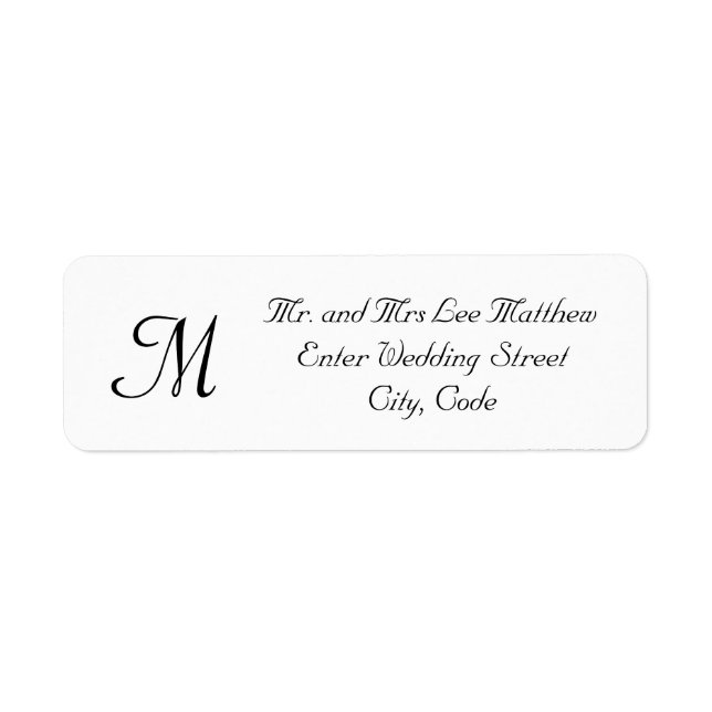 Personalised Monogram Wedding Invitation Labels (Front)