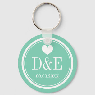 Personalised monogram wedding party favour keychai key ring