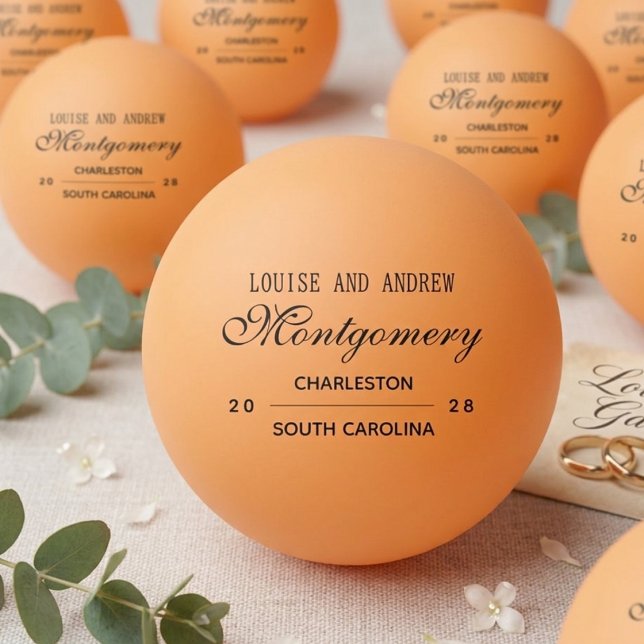 Personalised Monogram Wedding  Ping Pong Ball (Personalized Monogram Wedding Ping Pong Ball)