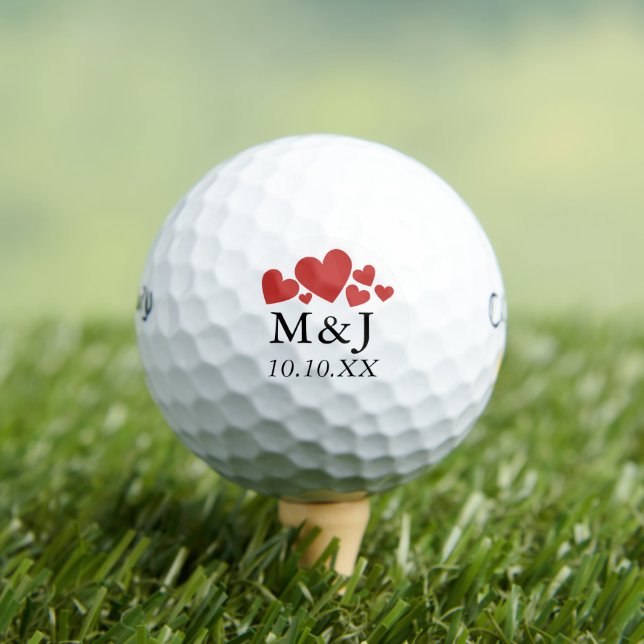 Personalised Monogram Wedding Save The Date Golf Balls (Insitu Tee)