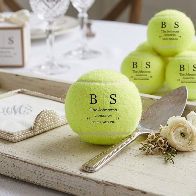 Personalised Monogram Wedding  Tennis Balls (Personalized Monogram Wedding Tennis Balls)