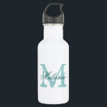 Personalised monogram wedding water bottles<br><div class="desc">Personalised monogram wedding water bottles. Vintage name initial letter with stylish script calligraphy typography for name. Classy monogrammed design for rustic country chic bridal shower or elegant wedding reception party. Personalizable with name, quote or tittle. Make your own for bride to be and bride's entourage; junior bridesmaids, maid of honour,...</div>