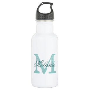 Personalised monogram wedding water bottles