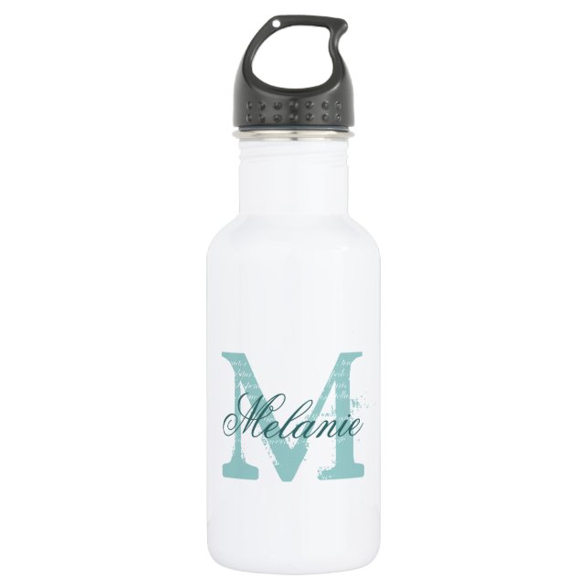 Personalised monogram wedding water bottles (Front)