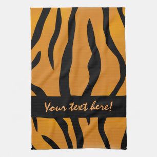 Personalised Monogram Wild Thing Tiger Stripes Tea Towel