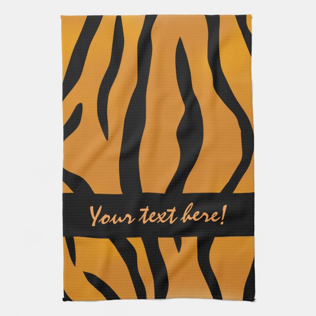 Personalised Monogram Wild Thing Tiger Stripes Tea Towel (Vertical)