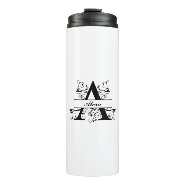 Personalised Monogram with Name (A)  Thermal Tumbler (Front)