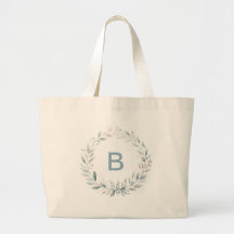 Personalised Monogram Wreath Tote Bag