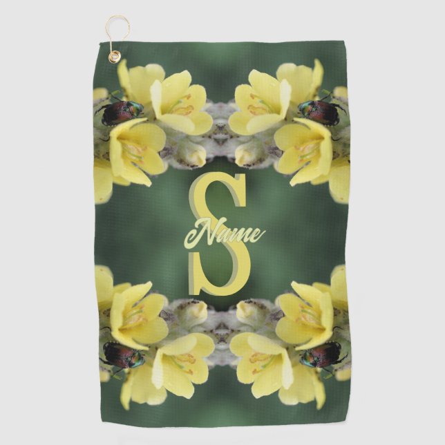Personalised Monogram Your Initial Name Mullein  Golf Towel (Front)