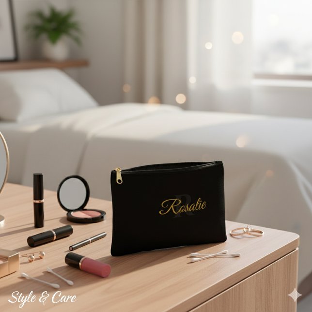 Personalised Monogram Zipper Pouch for Essentials (Personalized Monogram Zipper Pouch for Essentials)