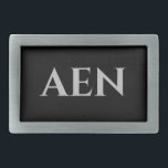 Personalised Monogrammed Black and Silver Belt Buckle<br><div class="desc">Personalised Monogrammed Black and Silver Belt Buckle</div>