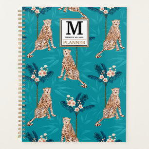 Personalised Monogrammed Blue Leopard Pattern 2023 Planner