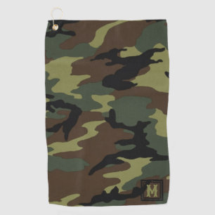 Personalised Monogrammed Camo Design Golf Towel