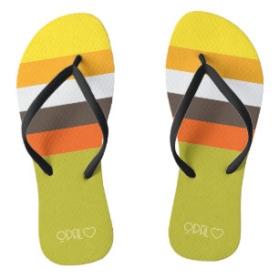 Personalised Monogrammed Colour Strips Thongs