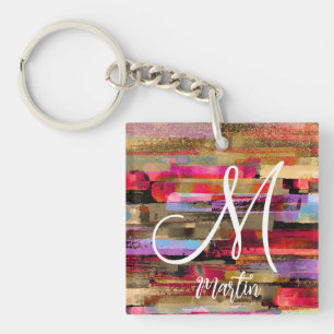 Personalised monogrammed colourful keychains