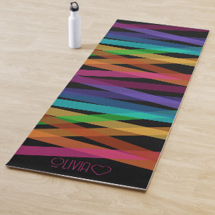 Personalised Monogrammed Colourful Striped  Yoga Mat