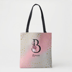 Personalised Monogrammed Customised Letter B Name Tote Bag