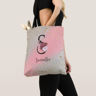 Personalised Monogrammed Customised Letter S Name Tote Bag