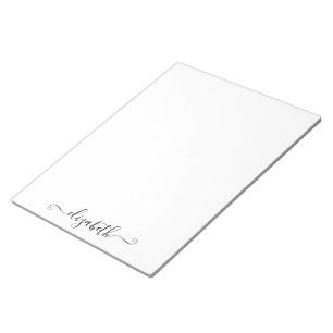 Personalised Monogrammed Elegant Script Notepad 