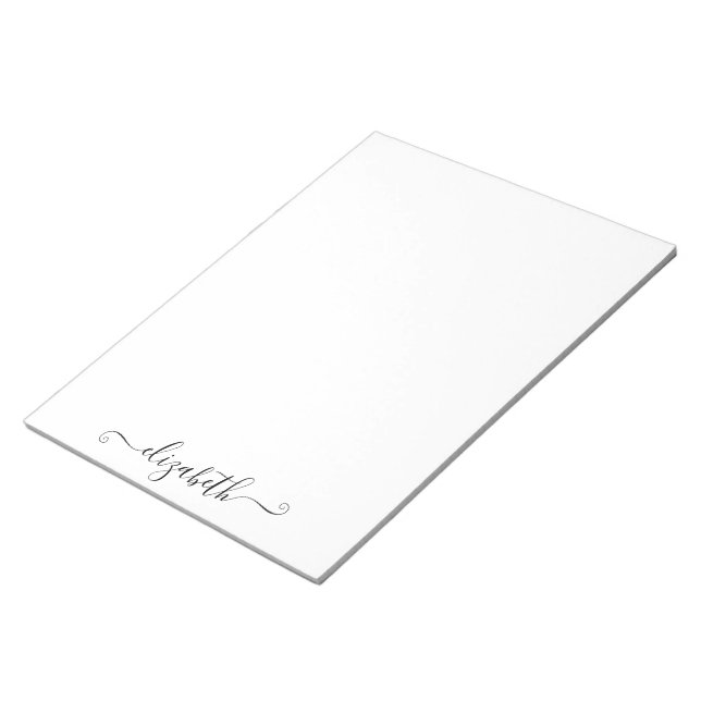 Personalised Monogrammed Elegant Script Notepad  (Angled)