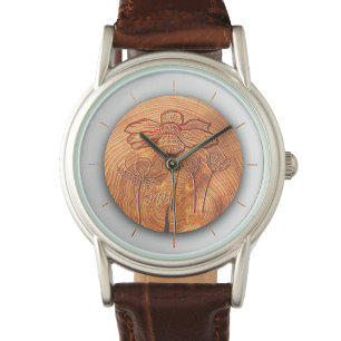 Personalised Monogrammed & Flourished wood centre Watch
